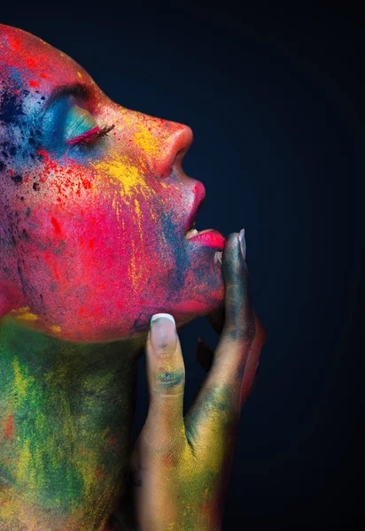 Retrato de mujer sensual con maquillaje de arte brillante —  Fotos de Stock