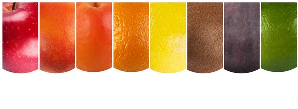 Conjunto de fotos de cerca textura de fruta madura — Foto de Stock