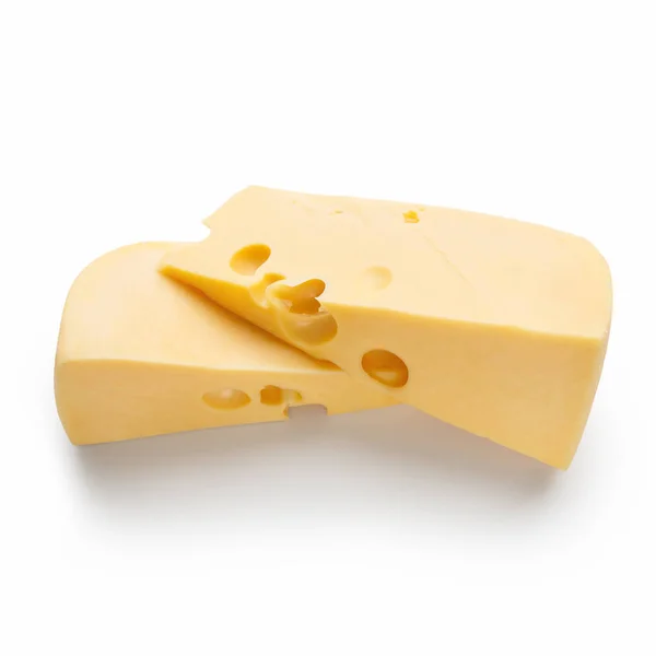 Blocchi di formaggio su bianco — Foto Stock