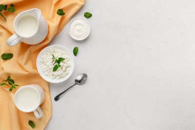 Taze süt ürünleri konsepti