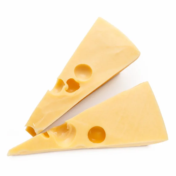 Bloques de queso sobre blanco —  Fotos de Stock