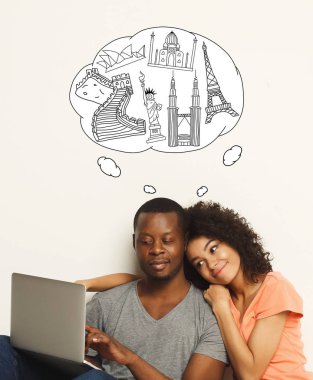 Planning vacation together concept clipart