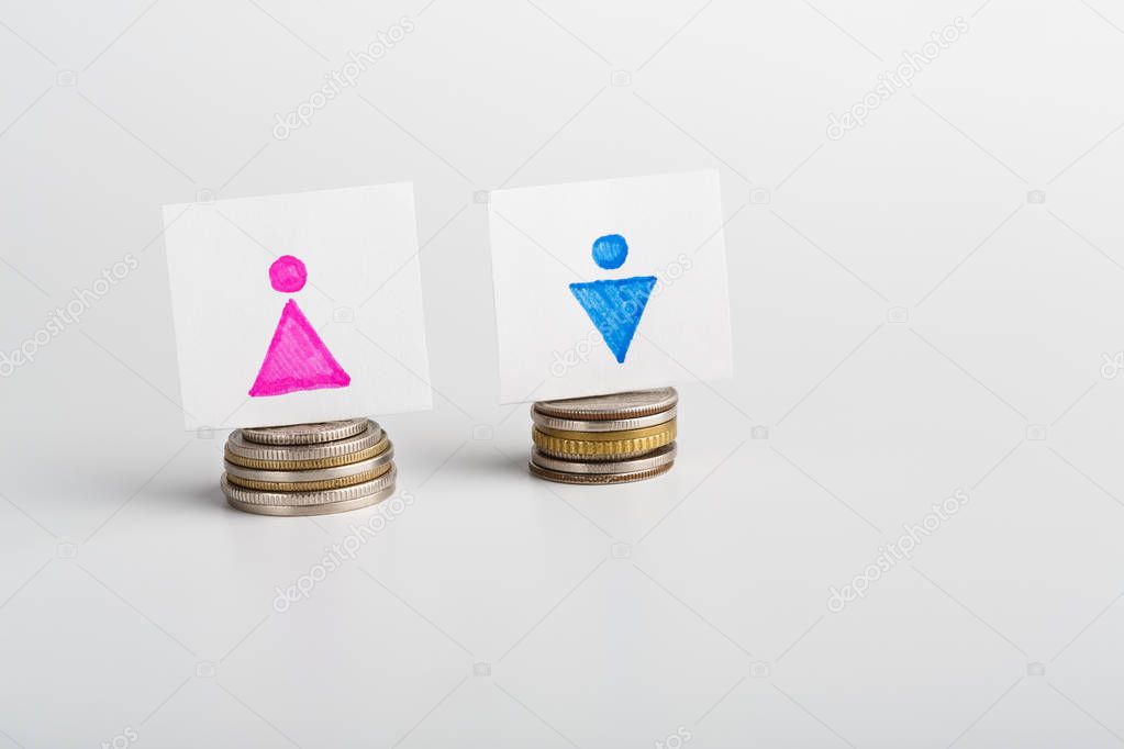 Equal Pay for man and woman concept