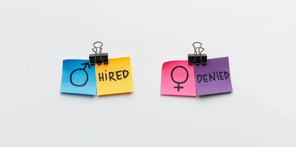 Concept of discrimination between men and women in employment. — Stock Photo, Image