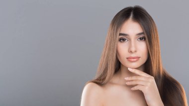 mükemmel bir cilt genç güzel kadın portresi