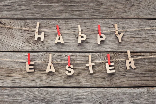 Easter greetings hanging on the rope — Stock Photo, Image