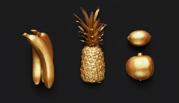 Набір золотих фруктів — стокове фото