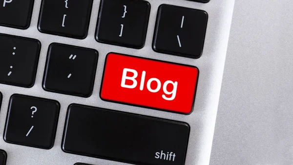 Red computer keypad button with text Blog — Stock Photo, Image