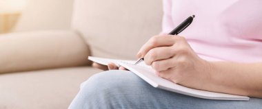 Üst düzey kadın copybook, panorama düşünceleri not