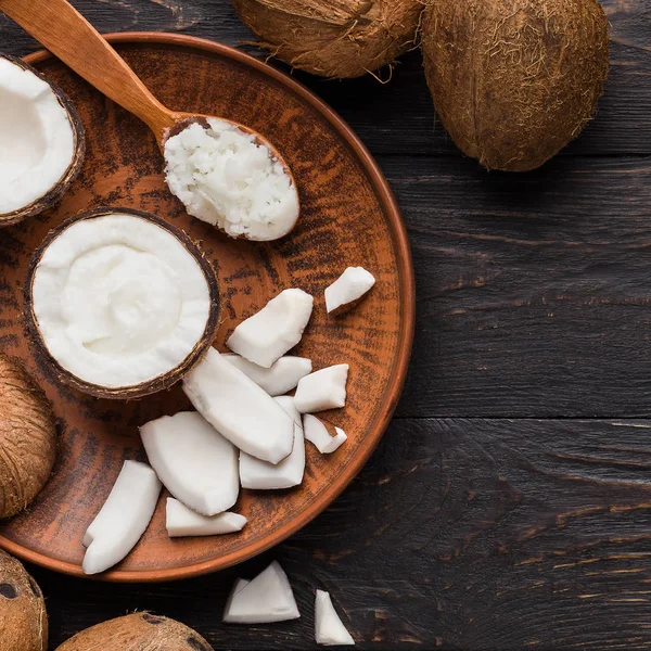 Cooking with coconut concept — Stock Photo, Image