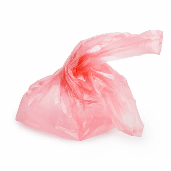 Pink plastic bag on white — Stock Photo, Image