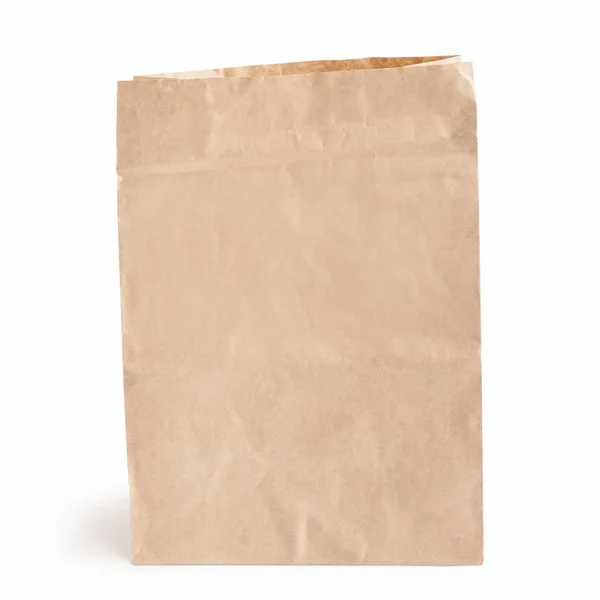 Craft paper bag on white — Stock Photo, Image