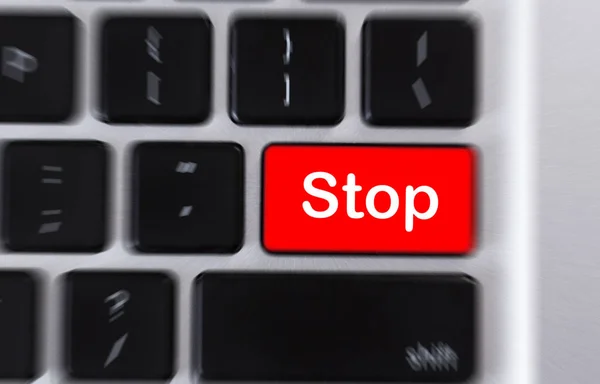 Stoppwort auf Taste der Computertastatur — Stockfoto