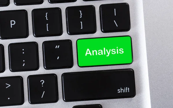 Groene computer toetsenbord knop met woord analyse — Stockfoto