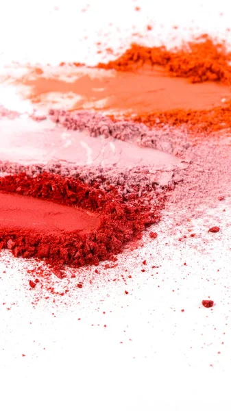 Three colored Makeup blush strokes on white — Stock Photo, Image