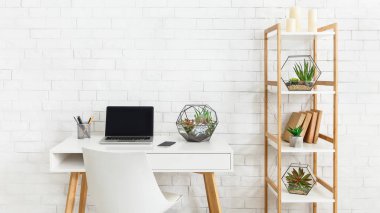 Minimalist modern iç mekan konsepti, ev ofis