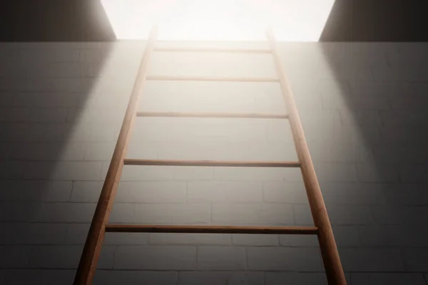 Conceito de Realização. Escada para o futuro da luz — Fotografia de Stock