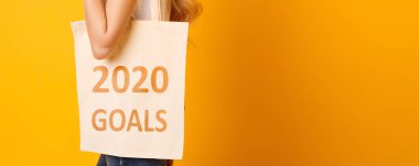Kadın omuz kumaş alışveriş çantası 2020 hedefleri metin