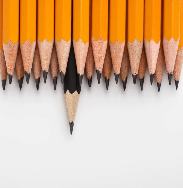 Чорний олівець, провідні класичні на білому тлі — стокове фото