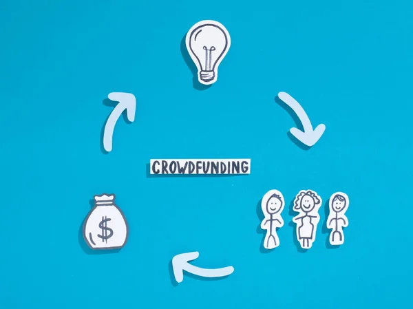 Människor crowdfunding i vinst branschen för att samla in pengar — Stockfoto