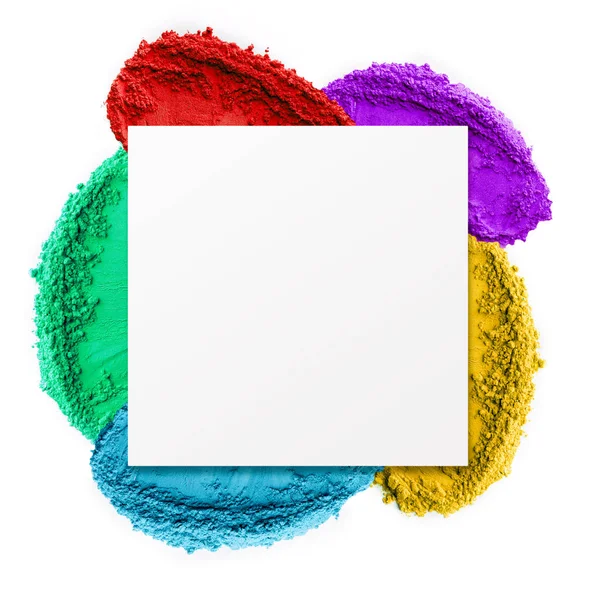 Jasné holi barvy okolo čtverce tvaru prázdného místa na bílém — Stock fotografie