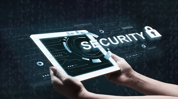 Conceito de Serviços de Segurança em Cibersegurança e Tecnologia da Informação — Fotografia de Stock