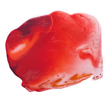 Beyaz arka plan üzerinde akril renklerin absrtact kırmızı nokta