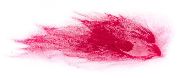 Яскраво-рожевий вибух порошку на білому тлі — стокове фото