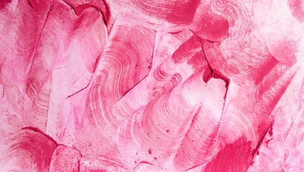 Macchie astratte di polvere di oli rosa dopo il festival indiano sul bianco — Foto Stock