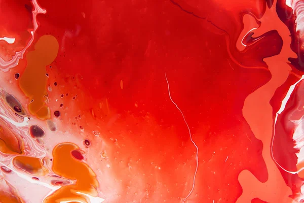 Colore rosso acrilico combinato con acqua, ombre di corallo miste — Foto Stock