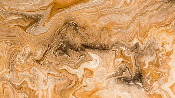 Colorful brown paint background in motion, marble effect