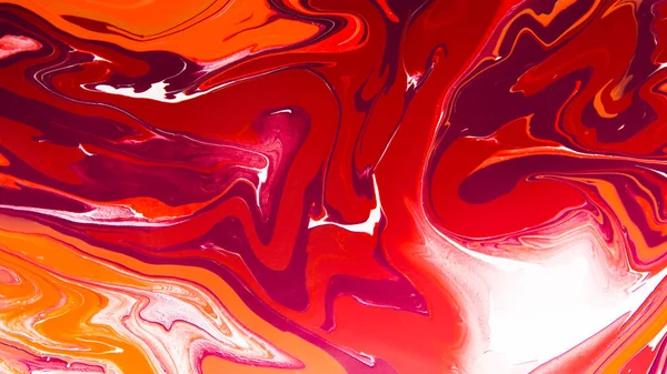 Röd abstrakt fläckar av akrylfärger textur på vit bakgrund — Stockfoto