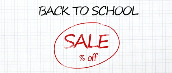 Back to school handwriting text with discount in round — Stock Photo, Image