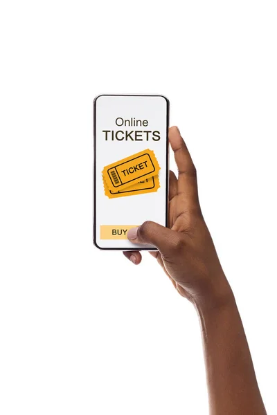 Event Tickets App On Phone Screen In Black Female Hand