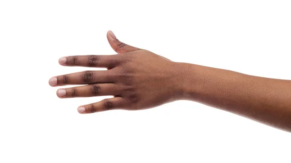 Closeup Of Black Female Hand Isolated On White Background — Stock Photo, Image