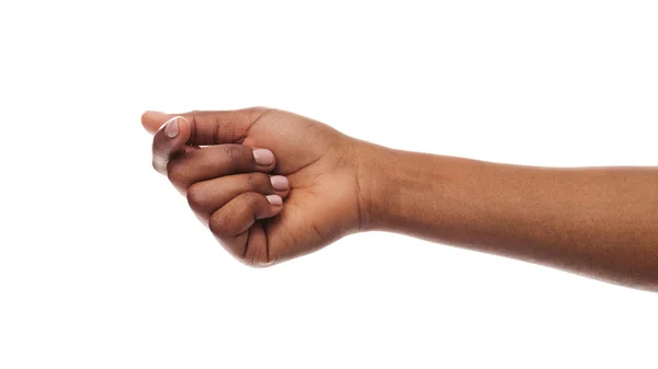 Closeup of female hand showing cash gesture, asking for money — Stock Photo, Image