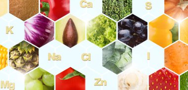 Çerçeveler halinde günlük beslenme meyve ve sebzeler için sağlıklı