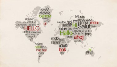 Özel ülkelerde farklı dillere sahip yaratıcı harita