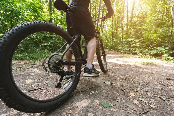 Close up de bicicleta esporte roda traseira — Fotografia de Stock