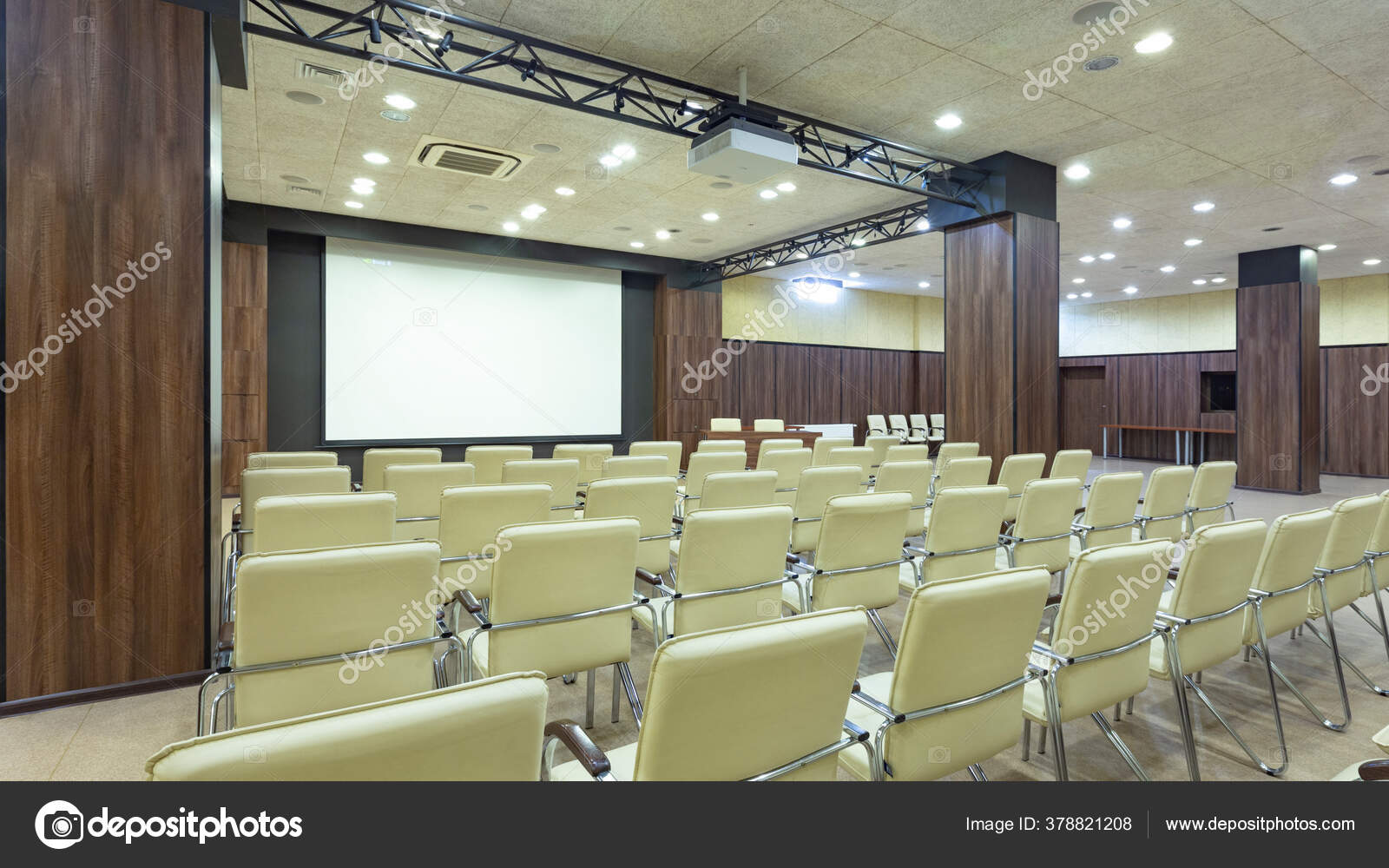 Conference room. Design with screen for