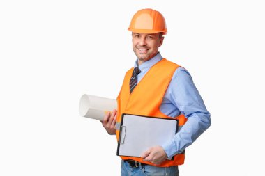Mimar Holding İnşaat Planı Belgeleri Beyaz Arkaplanda Duruyor