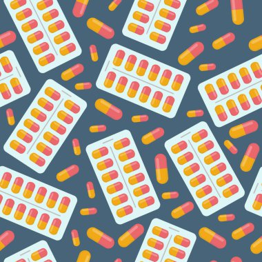 Uyuşturucu ve hap paketi, vektör illüstrasyonu