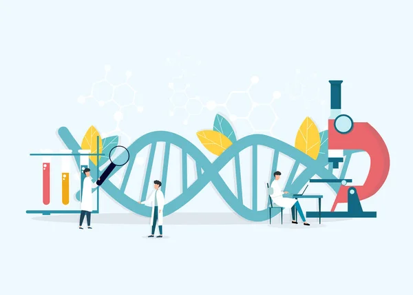 Medicinsk vetenskap. Vektor illustration av professionella forskare läkare som arbetar på forskningslaboratorium — Stock vektor