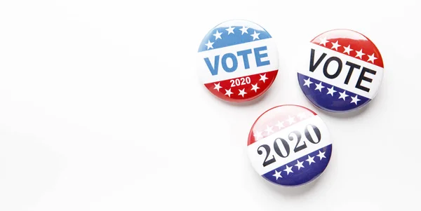 Top view of pins with the word vote for the United States election — Stock Photo, Image