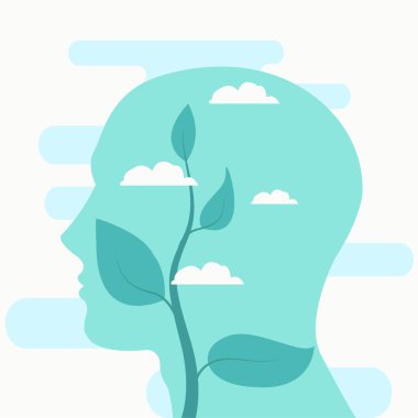 Beyaz Arkaplanda Bitkisi Olan Baş Siluet, Ekolojik Zihin