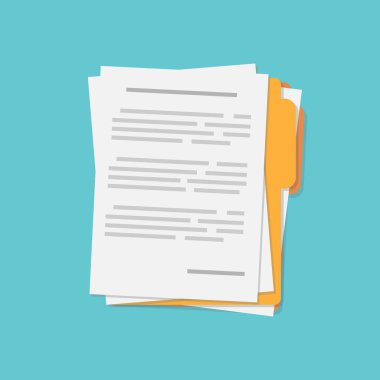 Sözleşme Belgelerinin Vektör Resmedilmesi Metin ve İmzalı Simge Şablonu