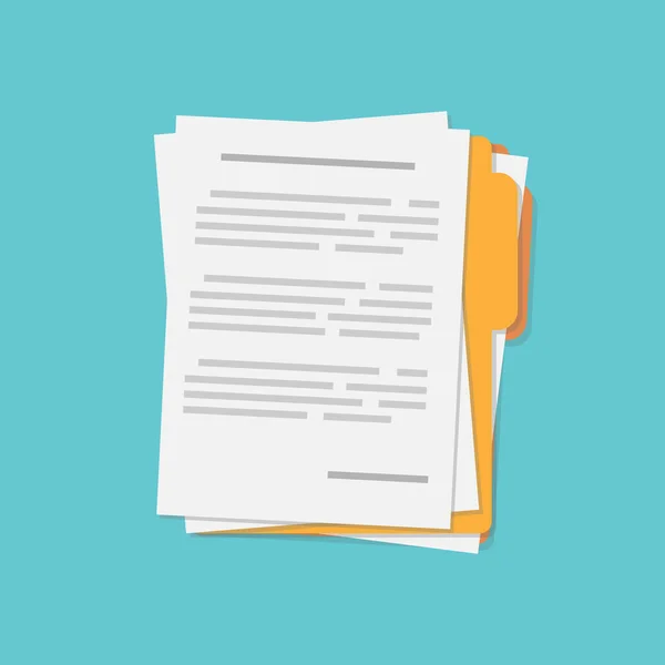 Vector Illustratie van Contract Papers Ikoon Template met tekst en handtekening — Stockvector