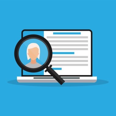 Bilgisayar ve Özgeçmiş Acemi Web Servisi, Mavi Arkaplan, Vektör
