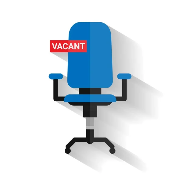 Conceptual Vector Illustration For Job Vacancy With Office Chair Over White Background — Stock Vector