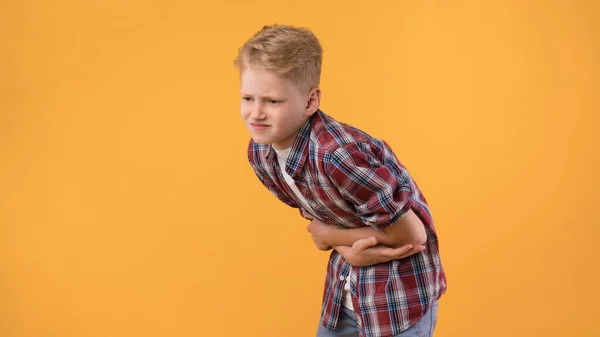 Unwell Teen Guy Suffering From Abdominal Pain — Stock Photo, Image